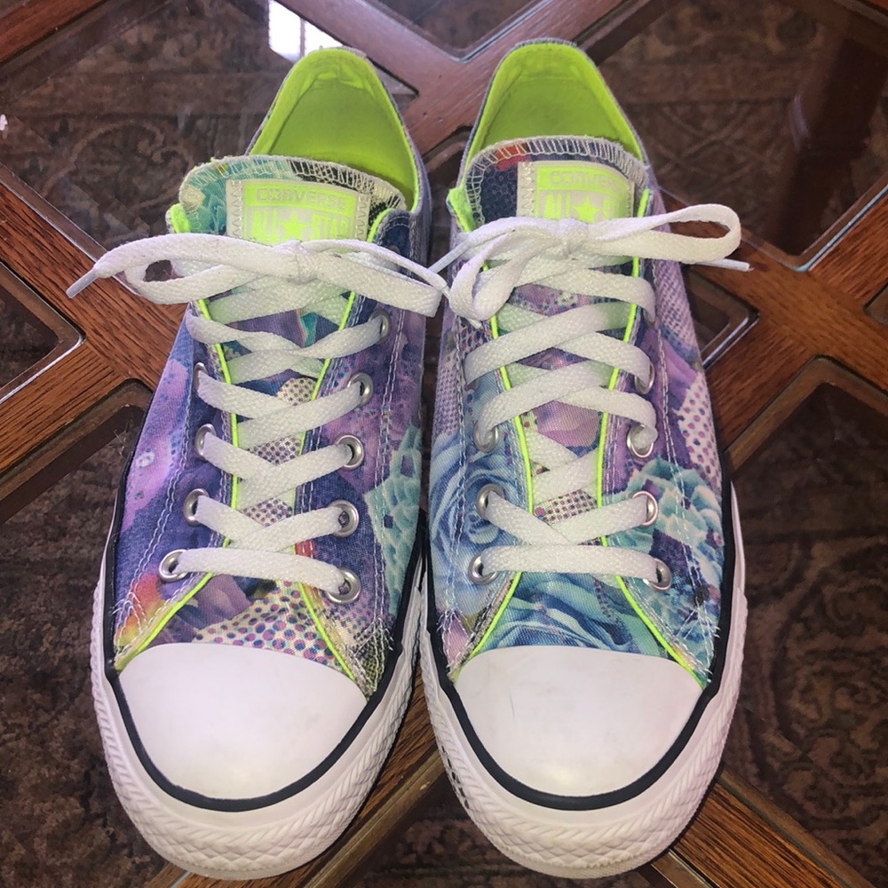 Purple multi color Converse Shoes
